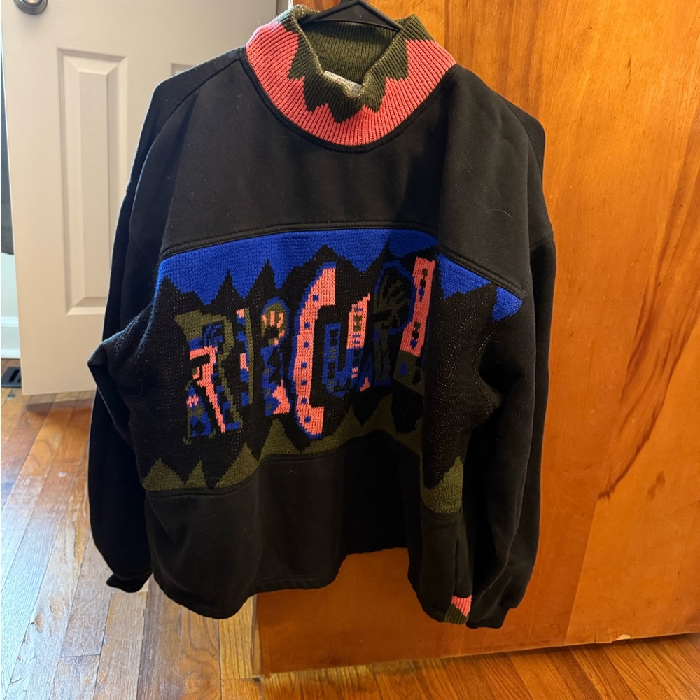 Vintage Black Graphic Knit Sweater